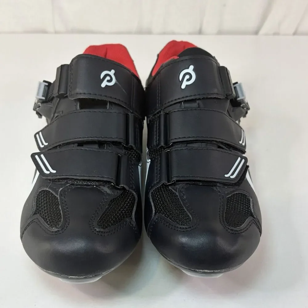Peloton Cycling Shoes Women's Size US 6.5 /EU 37 Black Red 3 Bolt